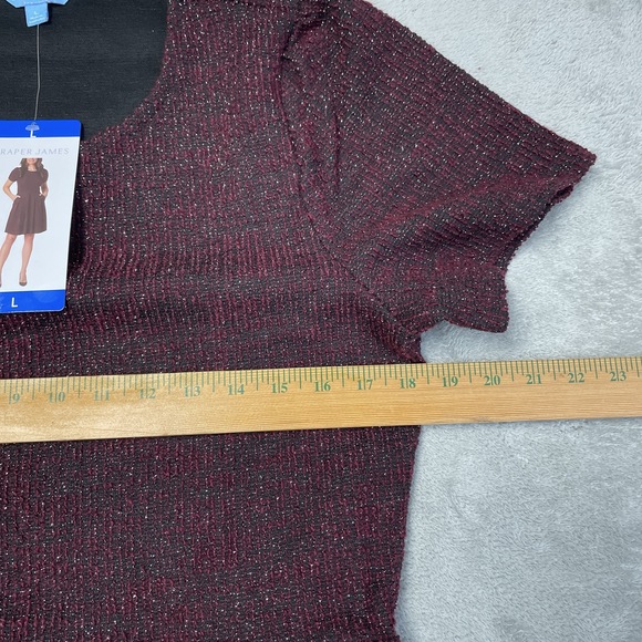 Draper James Women's L A-Line Dress Dark Red a2203 - Picture 4 of 7